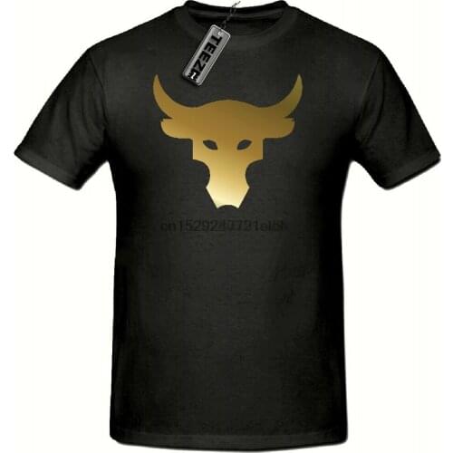 Brahma Bull tshirt The Rock Project Gym Mens T shirt(Gold Slogan tshirt)