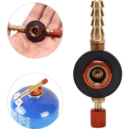 Outdoor Camping Gas Stove Stainless Steel Safe Switching Charging Inflatable Valve Adapter for Flat Tank Liquefied Gas Cylinder