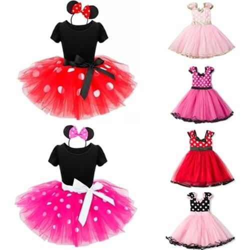 Fancy Kids Dresses for Girls Birthday Easter Cosplay Mouse Dress Up Kid Costume Baby Girls Clothing For Kids 2 6T Wear