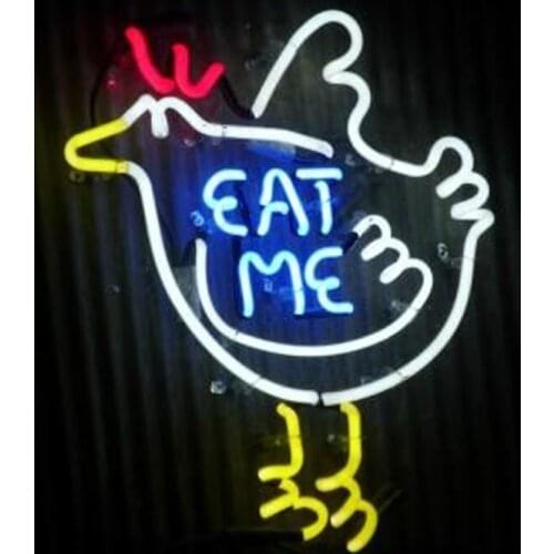 Neon Sign For Fried Chicken eat me Lamps real glass tubes resterant decorate light Hotel DISPLAY BUSINESS Impact Attract light