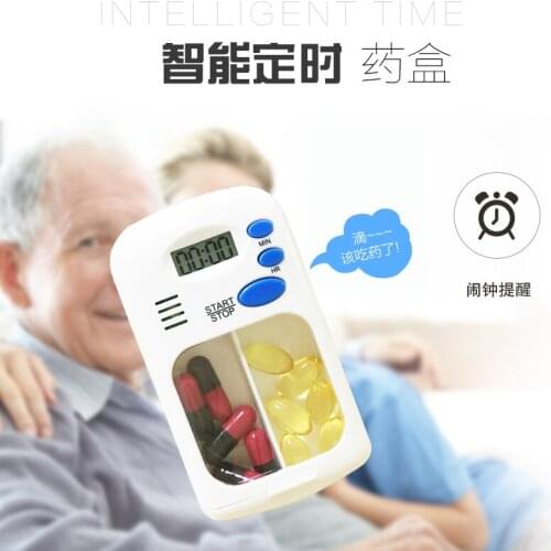 New Timer Box Mini Portable Pill Reminder Drug Box Storage Plastic Pill Box Weekly Pillbox Medication Organizer Alarm Cases