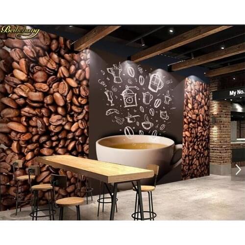 Beibehang Custom wallpaper mural nostalgic coffee beans cafe tooling wall papers home decor papel de parede 3d wallpaper