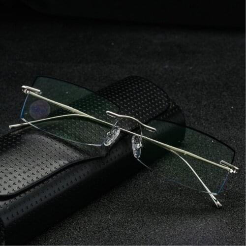 Frameless and Screeless Business Male Diamond Cutting Blu-ray Glasses Rhinestone Sunglasses Clear Glasses Women