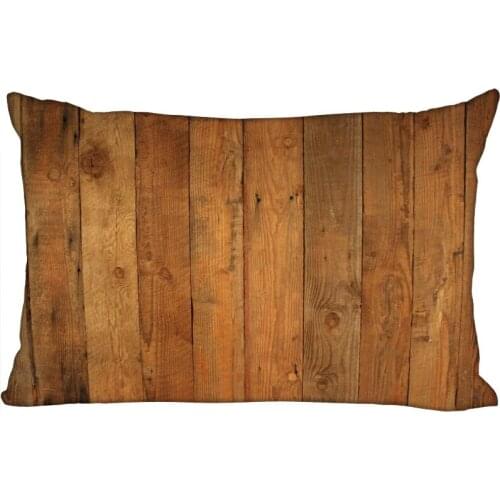 Custom Pillowcase Cover Wood Pattern Rectangle Zipper Pillow Cover Print Your Pictures 45X75cm50X75cm(Two sides)