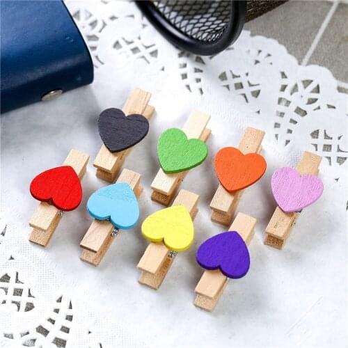 50pcs Mini Colour Wooden Clothespin Photo Paper Peg Pin Craft Postcard Clips Home Decor More Discounts Drop Shipping