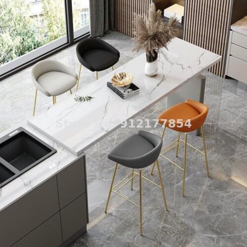 Nordic minimalist bar stools light luxury modern home Nakajima backrest creative fashion net red bar front high stool