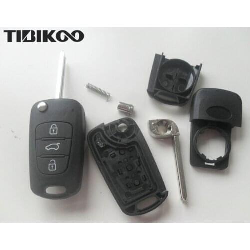 3 Buttons Replacement Flip Folding Remote Key Shell Case For Hyundai I30 IX35 Fob Key Blank 5 PCS/lot