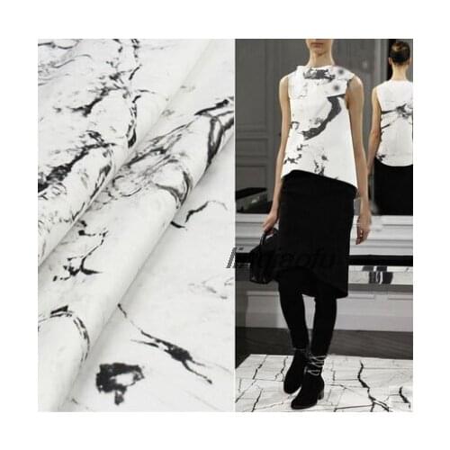 Texture stone texture printing fabric Micro-elastic space cotton printing clothing dress background fabric