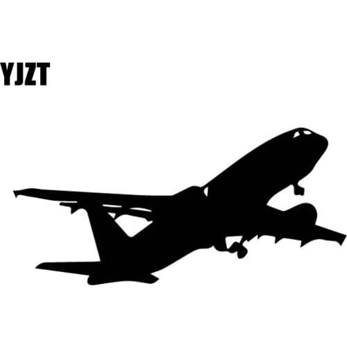 YJZT 15.2CM*7.2CM Great Aircraft Silhouette Quality Plane Shadow Vinyl Decal Lovely Car Sticker Nice Black/Silver C27-1149
