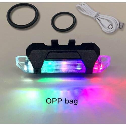 Bicycle USB Charging Taillight Brake Rear Light Night Cycling Sensing Taillight MTB Road Bike Seatpost Colorful Safety Lamp