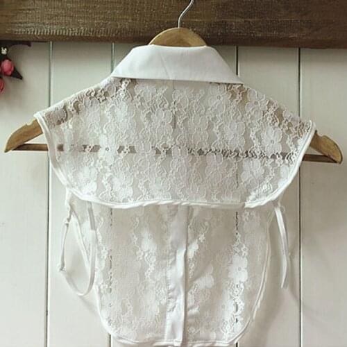 Women Shirt Fake Collar Vintage Detachable Lace Lapel Blouse Top Sweater False Collars Neckwear Lady Clothes Accessories -OPK
