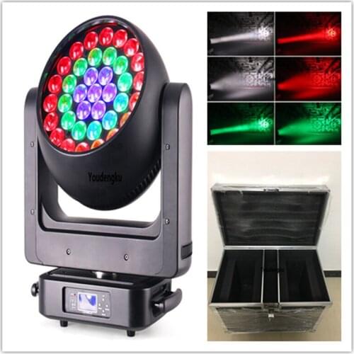 6pcs with fly case moving head Dance Hall wash 37x20w rgbw 4in 1 ring control led beam bee-eye zoom moving head party lighting