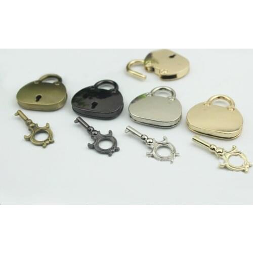 2pcs Fashion Metal Decoration Lock Mini Vintage Padlock Bag Suitcase Luggage Box Key Lock With Key DIY Hardware Accessories