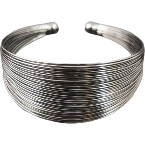 2021 New 1pc Metal Iron Wire Smooth Surface Bracelet Female Bracelet Jewellery Creative Valentines Day Gifts