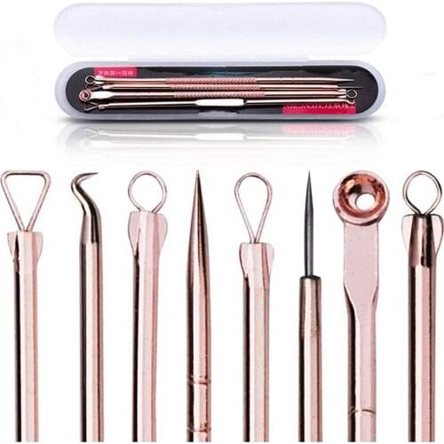 4Pcs Double Head Needles Acne Blackhead Remover Stainless Steel Extractor Pimple Face Skin Care Tool Beauty Facial Pore Cleaner