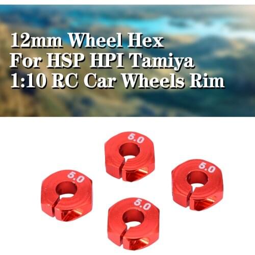 4PCS Metal Alloy Aluminum 5mm Thickness Wheel Hex 12mm Drive With Pins & amp for Screws HSP HPI Tamiya 1:10 RC Car Wheels Rim
