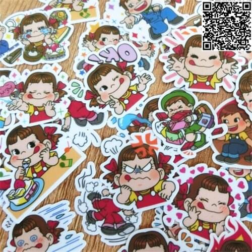 40 pcs waterproof Naughty little girl sticker for Wall decor fridge motorcycle Bike laptop car stickers figure toys no repeat