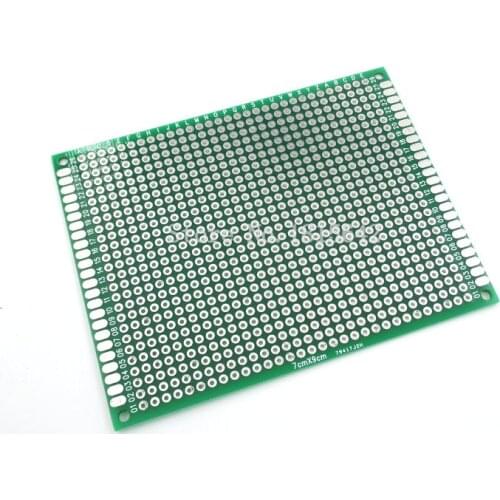 5PCS/Lot 7X9cm Double Side Prototype pcb 7*9cm Breadboard Universal Glass Fiber Practice Test For DIY Electronic Kit