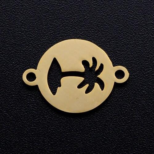 5pcs/lot Palm Tree World Map DIY Connector Charms 100% Stainless Steel OEM Connectors For Making Necklace Jewelry