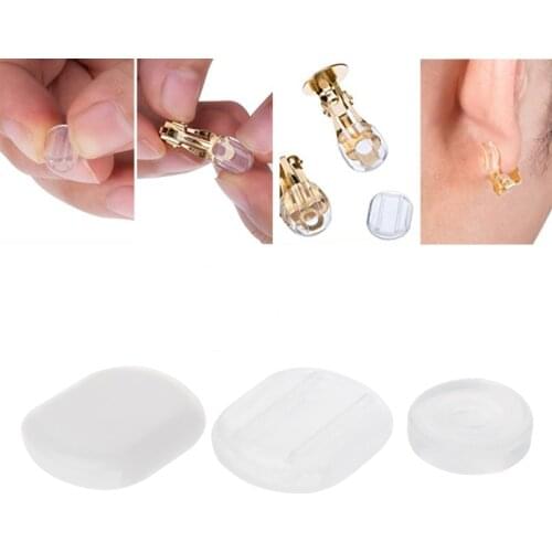 50PCS Clear Soft Comfort Earring Pads Durable Silicone Anti Pain Cushion For Small Size Ear Clips