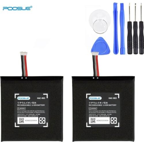 2Pcs PooSue Li-ion 4580mAh Max HAC-003 Battery for Nintend Nitendo Switch Console Controller Battery HAC003 larger than original