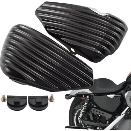 Motorcycle Black Side Tank Cover Battery Cover Guard Panel For Harley Sportster XL 1200 883 Iron 48 72 Roadster Nightster 04-13