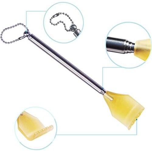 1pcs Stainless Steel Telescopic Back Scratcher Extendable Wooden Back Itching Self Massager Elders Tickle Stick