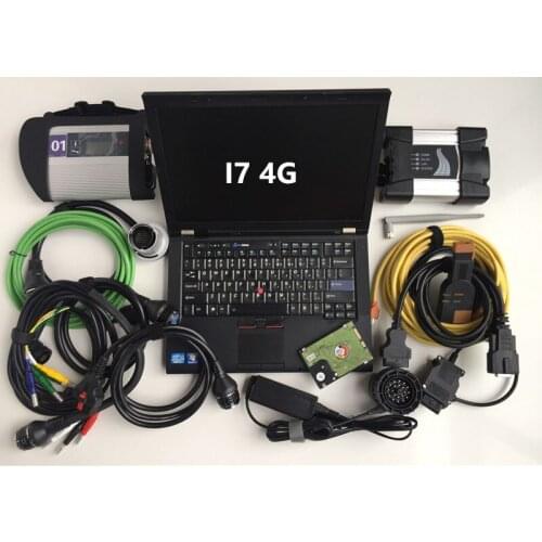 Mb star c4 wifi next for bmw diagnostic tester 2in1 with laptop t410 (i7 4g) hdd 1tb software ready to use windows 7 64bit super