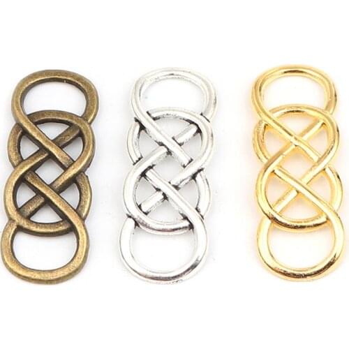 DoreenBeads Simple Zinc Based Alloy Connectors Infinity Symbol DIY Making Bracelets Necklace Jewelry Findings 33mm x 13mm,20PCs