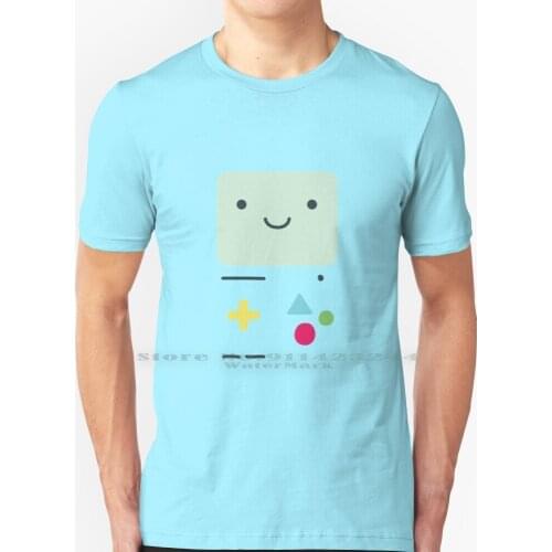 Bmo T Shirt 100% Pure Cotton Cartoon Adventure Time Adventuretime Bmo Gameboy Creative Trending Vintage Cool Gift Euro Us Size