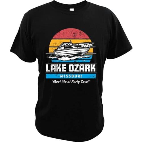Funny Lake-Ozark T Shirt Meet Me At Party Cove Cruise Ship Vintage Summer Graphic Short Sleeves Graphic Gift T-Shirt