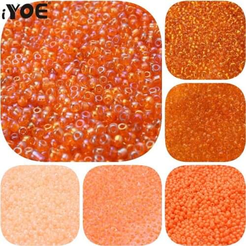 IYOE 300/600/1500pcs 3mm Orange Mini Czech Glass Beads Miyuki Seed Beads For DIY Bracelet Necklace Sewing Findings