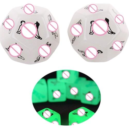 Lovoski 2pcs D12 Glow in Dark Couples Foreplay Game Dice Fun Aid Toy Gift