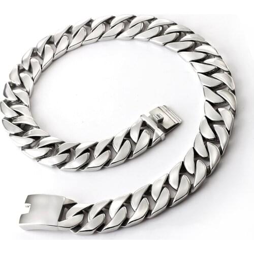 Mens Curb Cuban Necklace Chain Gold 316L Stainless Steel Necklaces Accessories for Men and women Fashion Jewelry can be Customiz