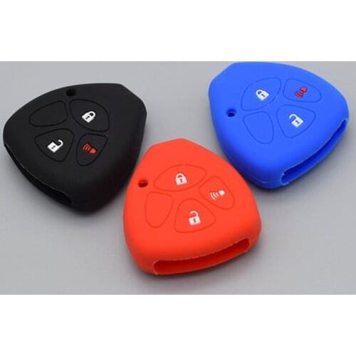 Silicone rubber Key fob cover set cap for toyota Hilux Vitz Rav4 Aqua Camry Highlander Land Cruiser Pardo 3 button remote repair