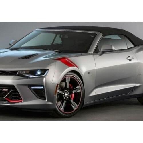 For 1Set/2Pcs 1Pair Chevy Camaro Sixth 6th Generation Hash Marks RS SS Decals Stripes Kit Car Styling