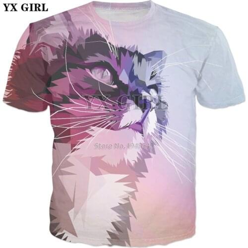 YX GIRL 2019 New Fashion 3d t shirt Men Women Fashion T-Shirt animal Cat love rageon Printed summer style Casual tshirts