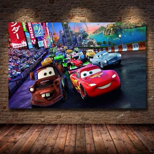 Disney Classic Movie Cars HD Print Poster Canvas Painting Living Room Bedroom Childrens Room Decoration Painting