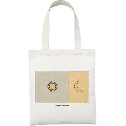 Casual Canvas Bag Lady Handbag Reusable Large Capacity Shopping Tote Bags Foldable Cartoon 2021 New Harajuku Ins Style Handbags