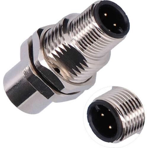 Male to Female Connector IP67 Panel Socket with Brass Nickel Plated Shell M12-I-4 Electric Accesories
