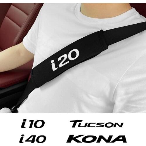 2Pcs Auto Seat Belt Cover For Hyundai Tucson I10 I20 I40 Kona Ioniq Creta Equus Breathable Safety Strap Shoulder Car Accessories
