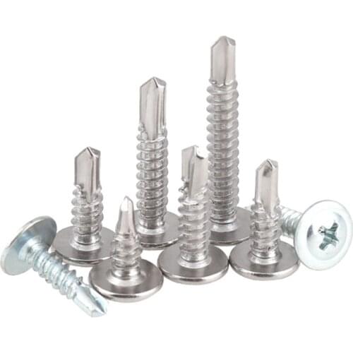 GuHua 410 Stainless Steel Cross Large Pan head Drill tail Self Tapping Screw Phillips Truss Self Drilling screws m4.2M4.8 20pcs
