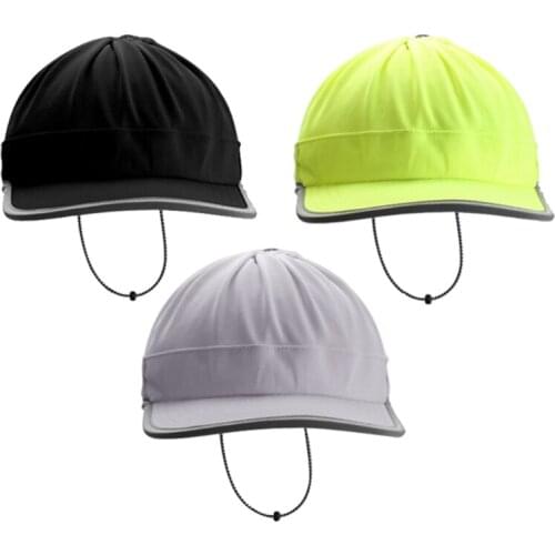 Unisex Summer Sun Visor Hat Portable Sweat Wick Hat Reflective Edges Safe Protection for Night Sports Outdoor Training