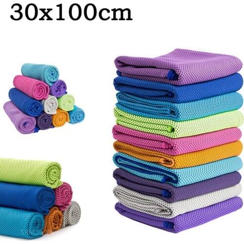 30x100cm Sports Ice Cooling Towel Universal Wicking Workout Car Home Cleaning Towels Summer