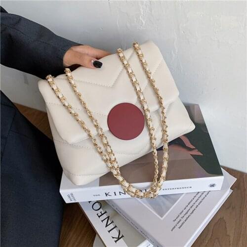 High Quality Lattice PU Leather Crossbody Bags For Women 2020 Chain Sac A Main Femme Shoulder Bag Bolsos Designer Bag Mujer