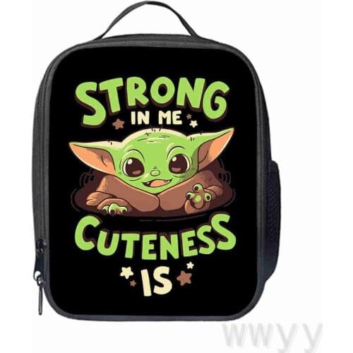 Disney the baby Yoda Mandalorian Lunch Bag Cartoon Girls Portable Thermal Food Picnic Bags for School Kids Boys Lunch Box Tote