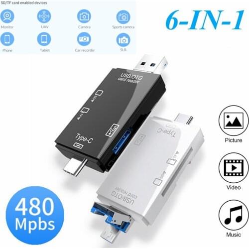 All-in-one 2 Colors OTG Card Reader USB 3.0/Type C/SD/TF/ U Disk Adapter Multi-function Android Phone Computer Accessories Hub