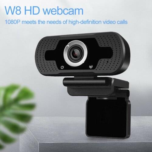 1080P HD Webcam Built-in Microphone Auto Focus 90 Degree Angle View Web Cmera for Live Teleworking Video Conference Work Webcams