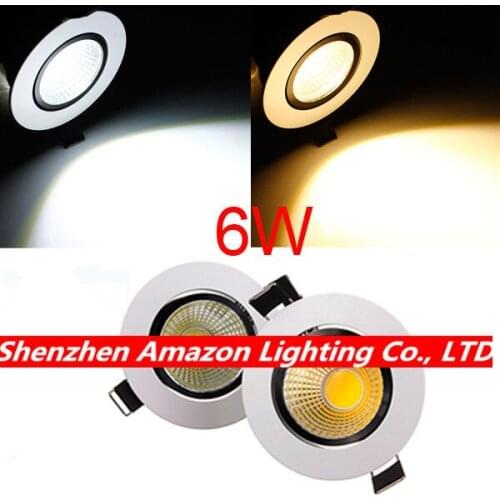6W LED COB Down Light Recessed Ceiling Lamp Lighting Warm White/Cold White 85-265V COB LED Downlight