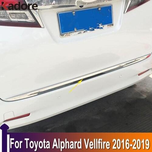 For Toyota Alphard Vellfire 2016-2019 Stainless Steel Rear Trunk Lid Cover Trim Car Accessories Tailgate Boot Protection Strip